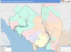 Vineland-Bridgeton Metro Area Digital Map Color Cast Style